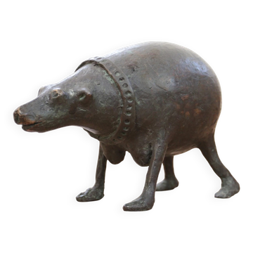 Bert Kiewiet – 'Het Tietenbeest', bronze fantasy creature, circa 1980