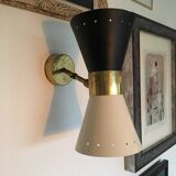 Pair of Italian diabolo wall sconces, 1950s design.