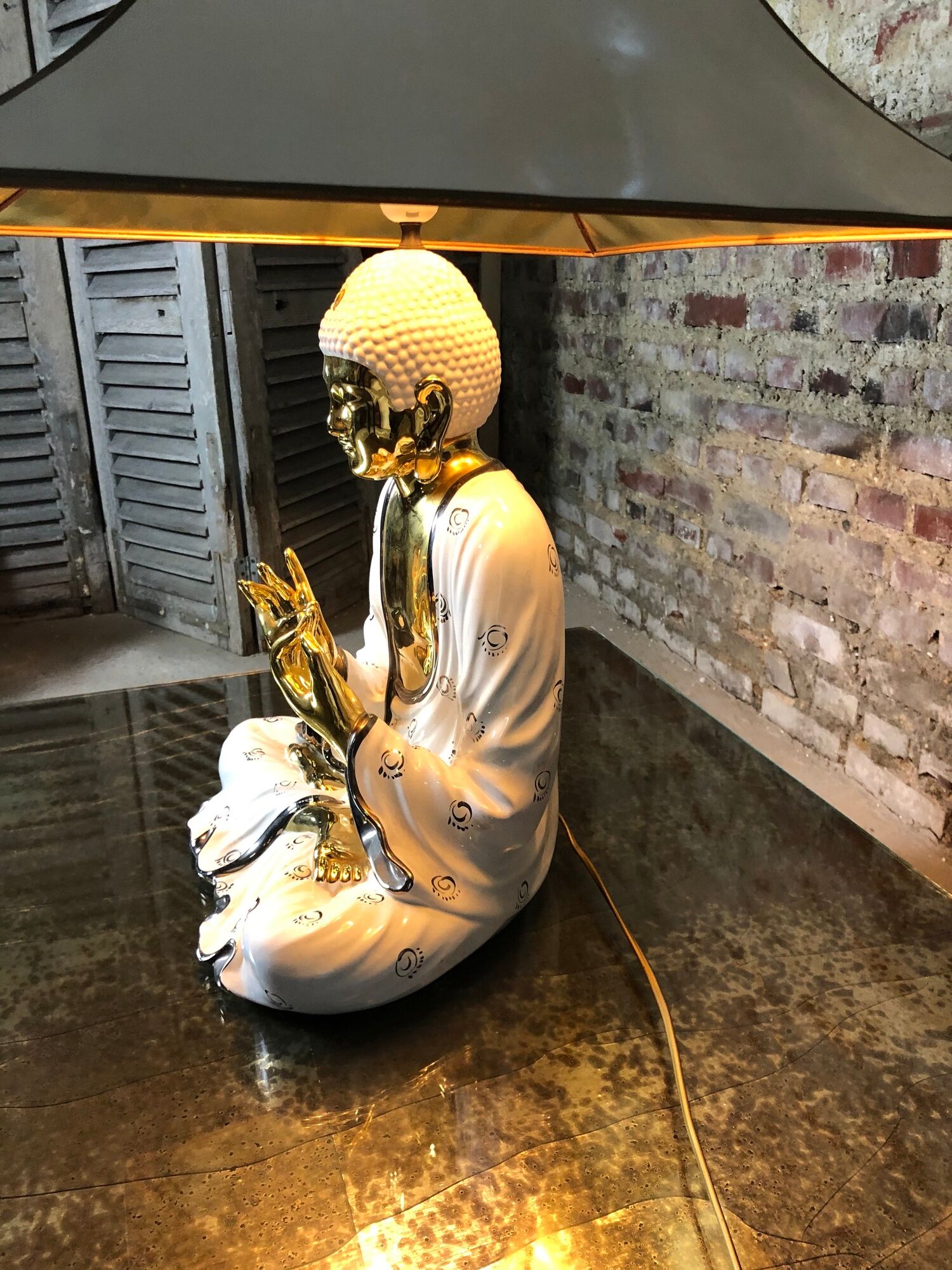 Buddha ceramic lamp Italy 1970s