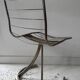 Set of 4 vintage chairs, chromed metal, France 1970