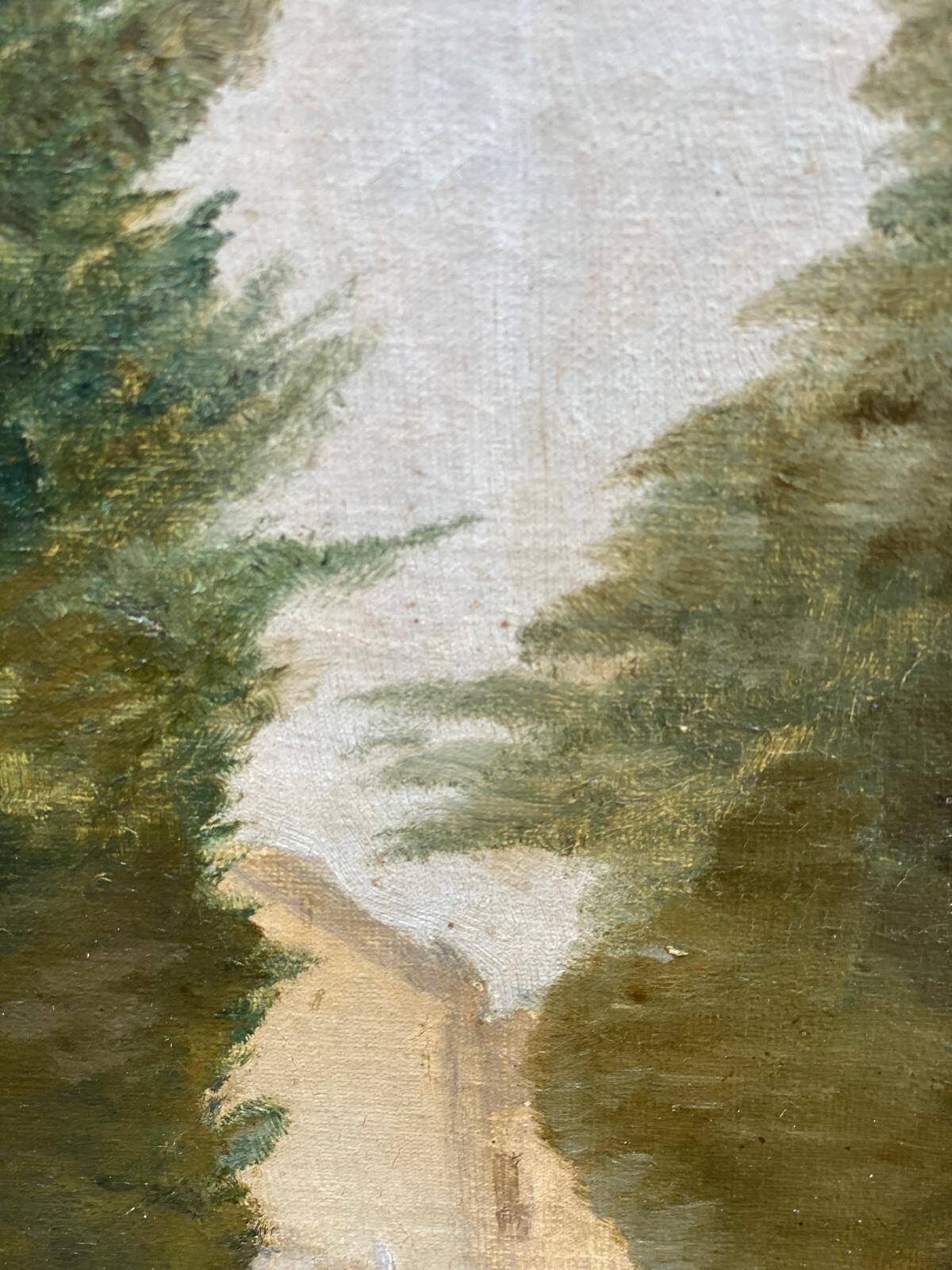 Oil painting on canvas city path 39x52cm