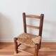 Vintage children's chair in wood and straw, made in France