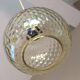 Globe pendant lamp in bubbled amber glass / vintage 60s-70s