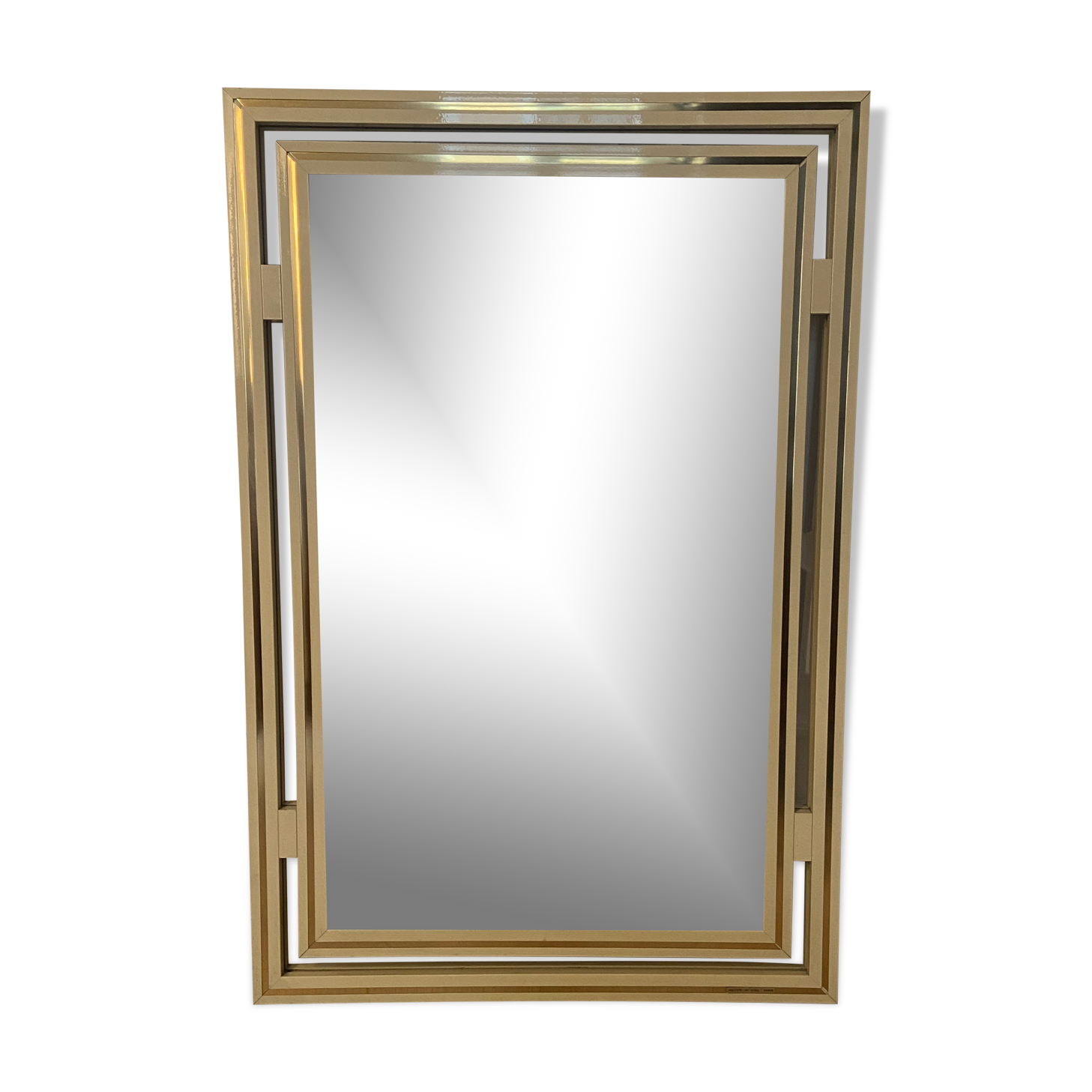 Miroir Pierre Vandel en alu blanc, Paris, 1970 - 90x60cm