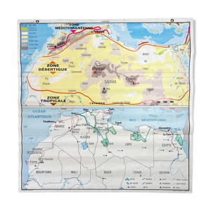 Carte scolaire vintage afrique