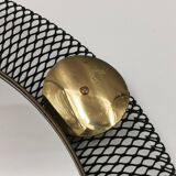 Vintage metal and brass openwork mirror Vereinigte Werkstätten Munich 1950