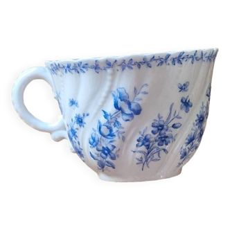 Old Sarreguemines porcelain cup with vintage flowers
