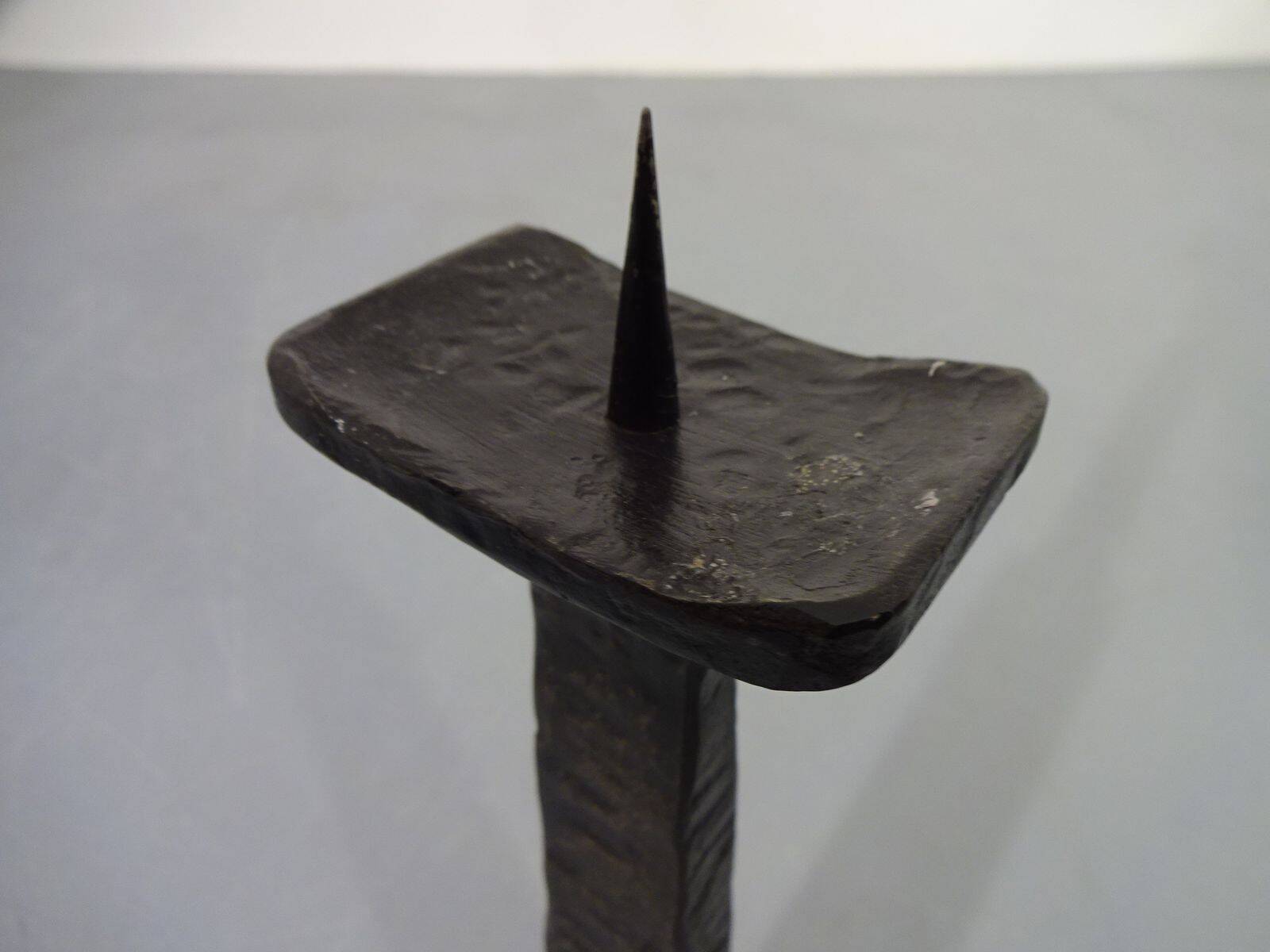 Brutalist Sculptural Iron Candleholder, 1960s