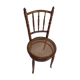 Chaise en bois courbé tourné et assise en cannage