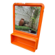 Vintage orange sixties molded plastic shelf mirror no shipping