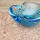 Cendrier en verre de murano de couleur bleue des années 50