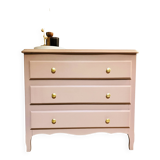 Antique pink wooden chest of drawers