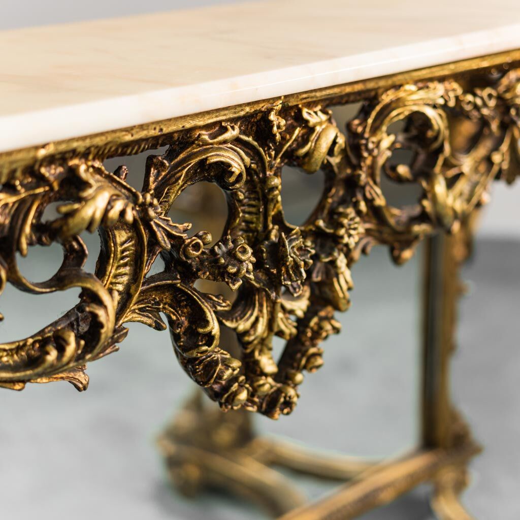 Console in marble gold leaf 50s vintage modern