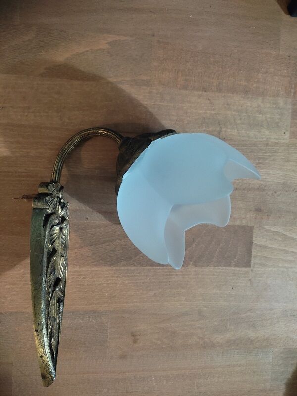 Wall lamp art deco bronze tulip glass paste dp 122365