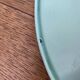 Industrial style metal lampshade. Almond green color.