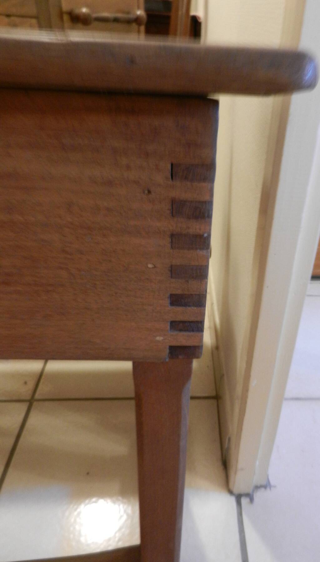 Old school desk with 2 seats and opening lockers