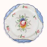 Large Vintage Hand Painted Italian Ceramic Plate with Flowers