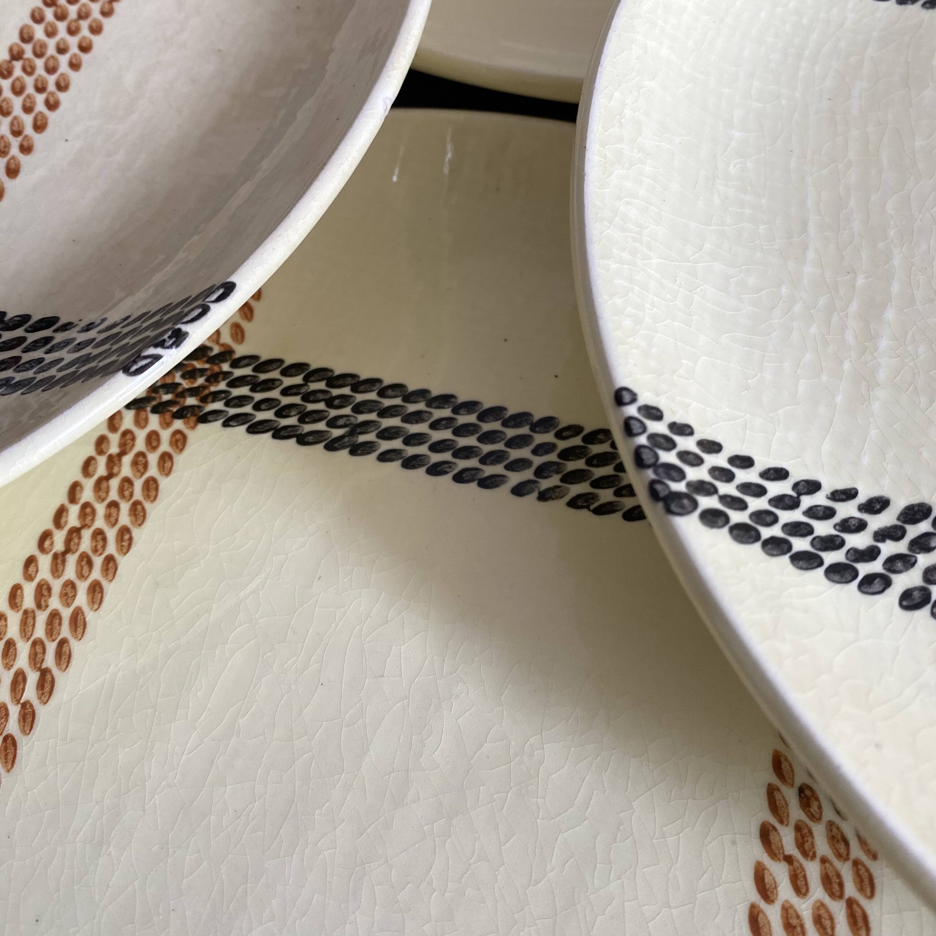 Salins France "rope" dinner plates, 1950s