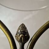 Lampe ancienne en bronze et verre opaque