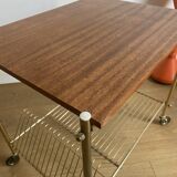 Side table vinyl door with wheels