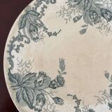 Assiette plate en terre de fer fleurs