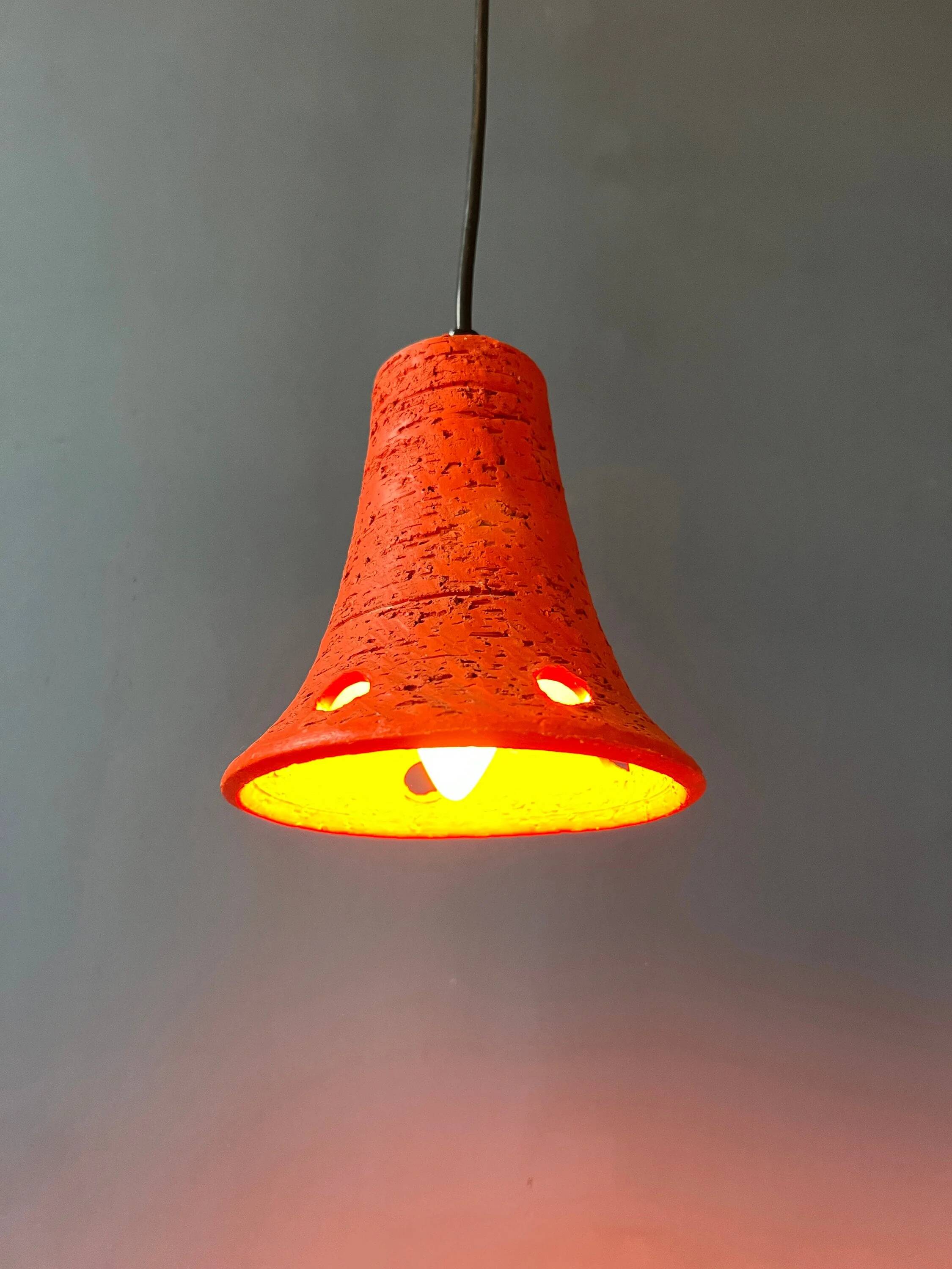 2 retro ceramic orange pendants