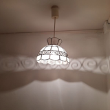 Suspension vintage en nacre et laiton