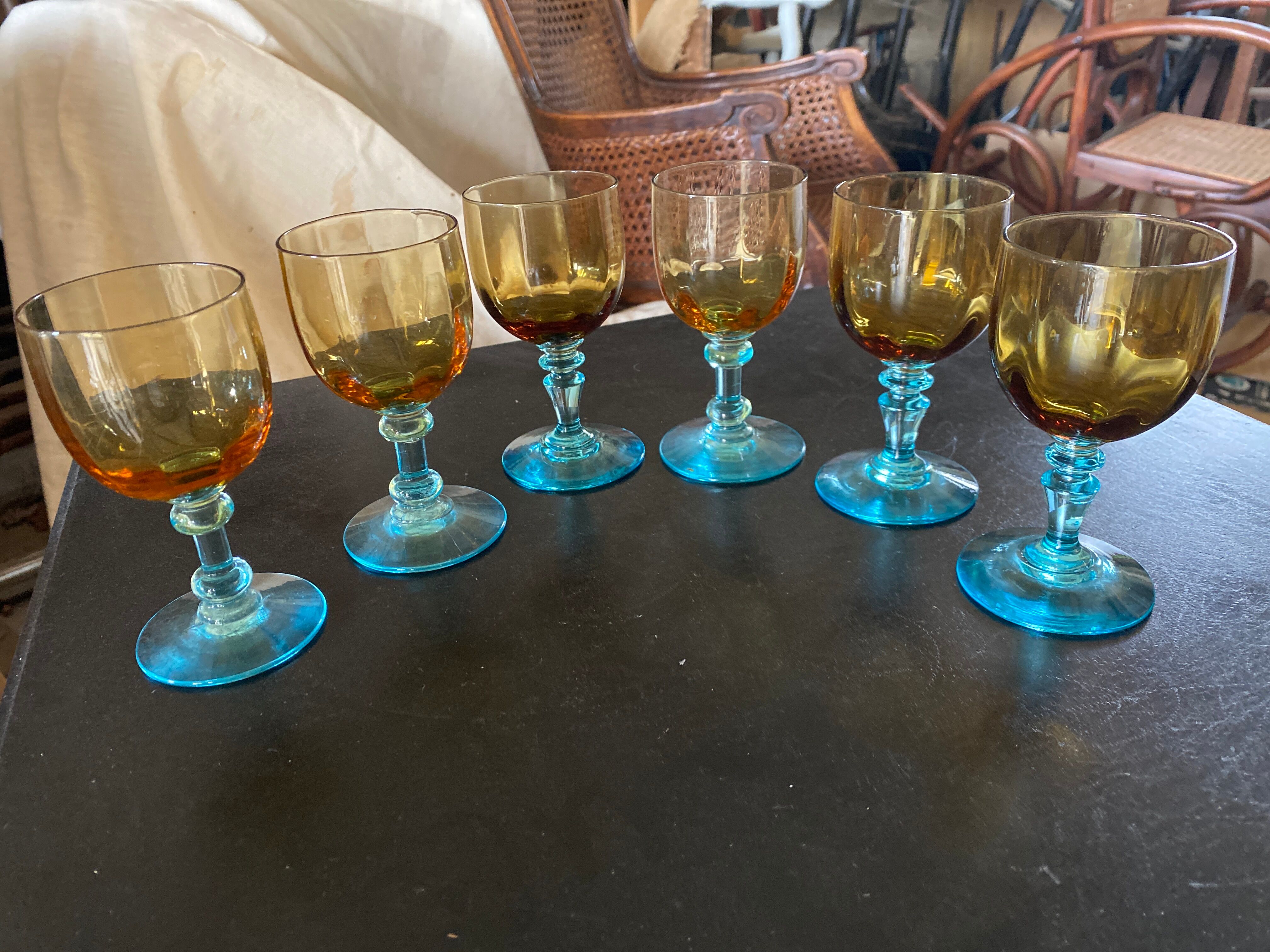 6 port glasses in Portieux crystal