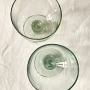 Pair of hand-blown glass goblets