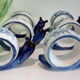 Set of 6 rounds of blue ceramic snail towel