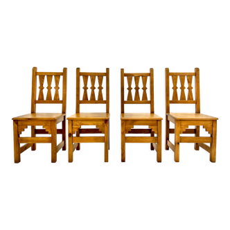 Set of 4 vintage wooden chairs