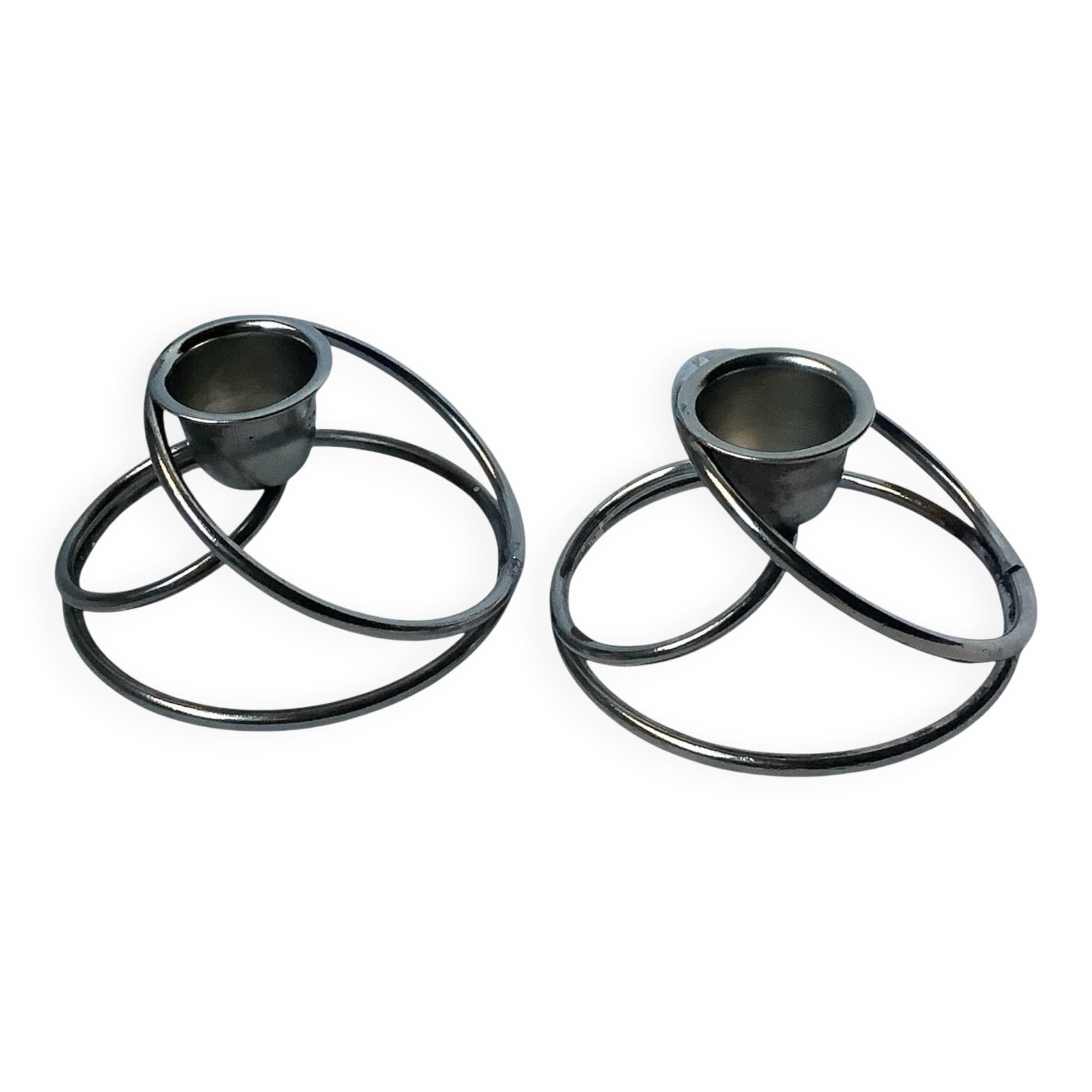 ✨Pair of designer silver metal candlesticks - Hallmarked DPR ✨