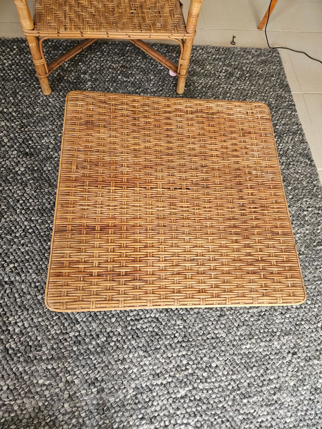 Rattan armchair and coffee table