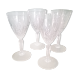 4 wine glasses, standing, crystal