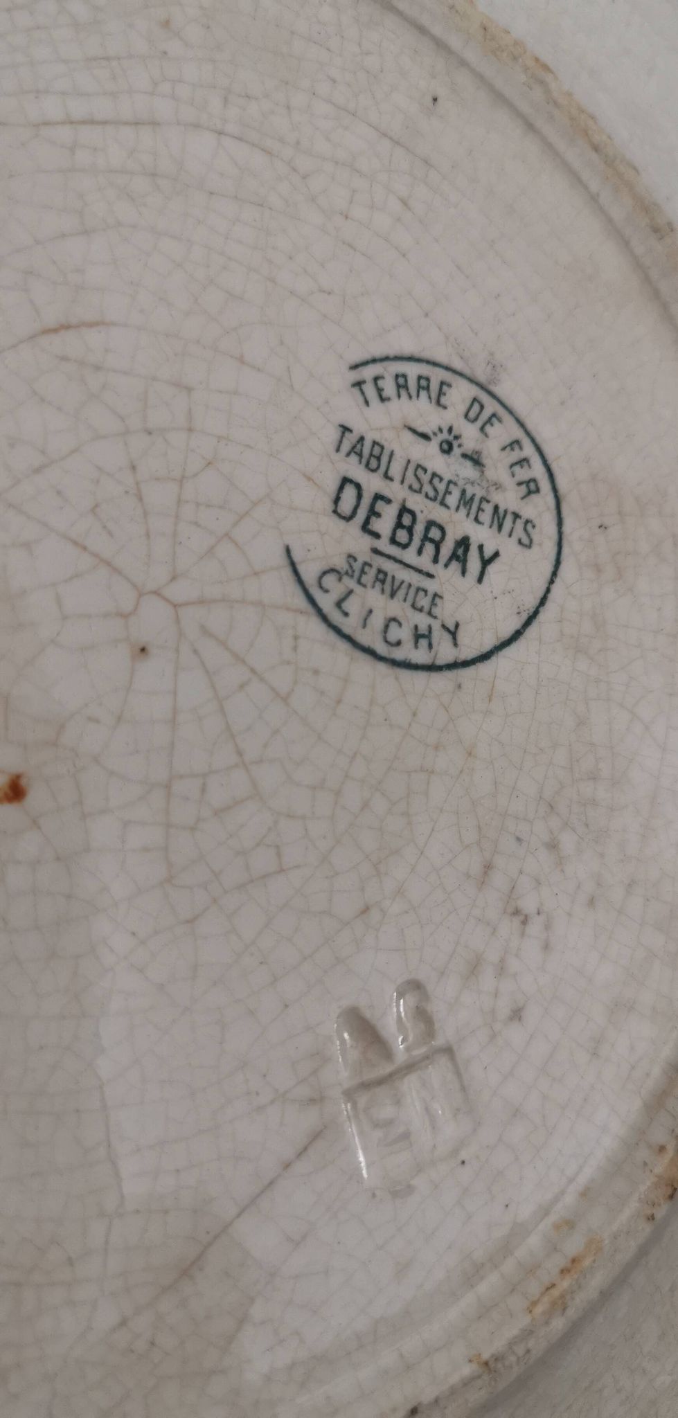 Plat Terre de Fer établissements Debray service Clichy