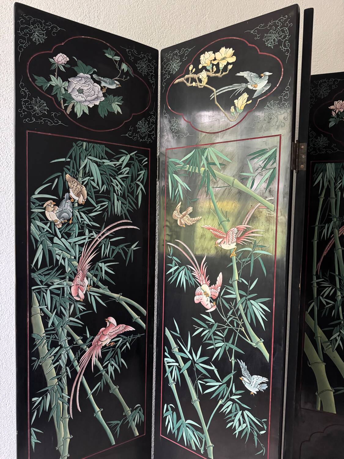 Antique Chinese lacquer screen