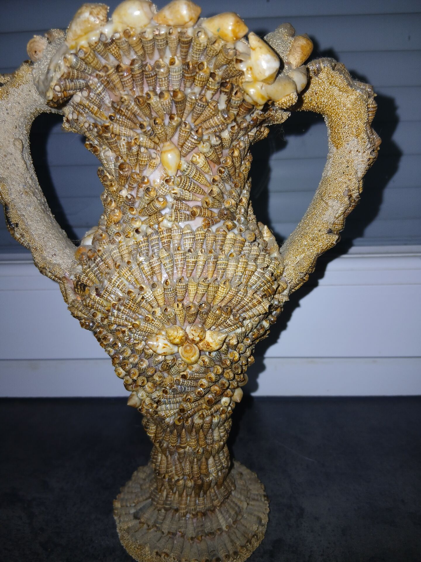 Vintage French shell vase