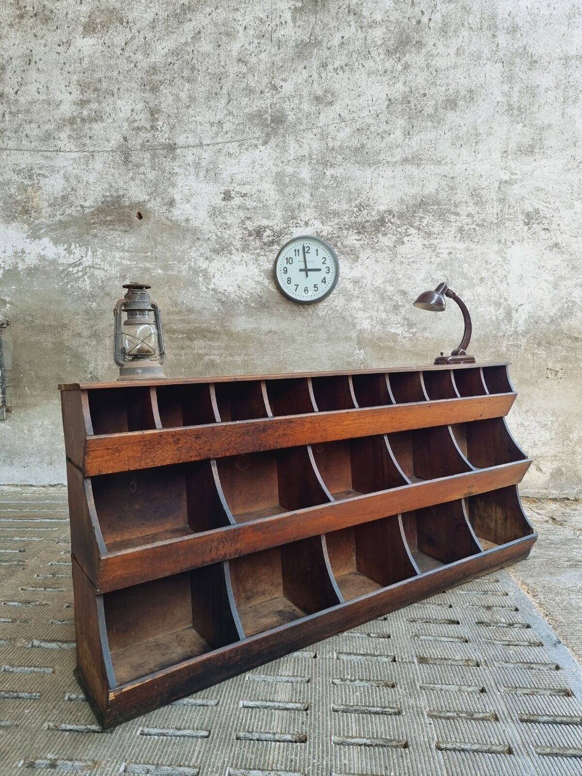 Antique grocery cabinet shop cabinet pine compartment unit 230 cm
