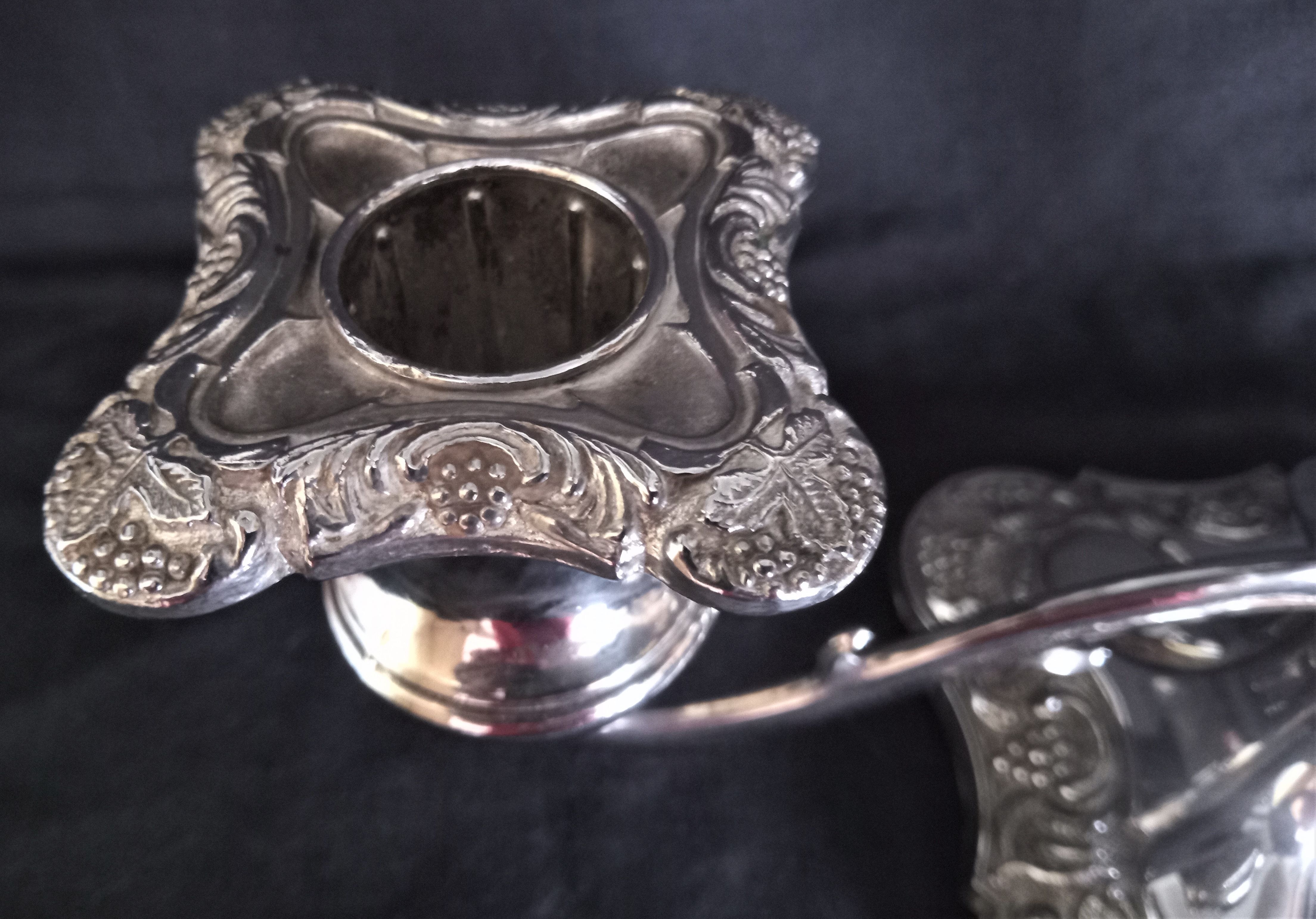 Candlestick in silver metal