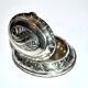 Art deco pillbox box in silver metal - antique snuffbox pillbox