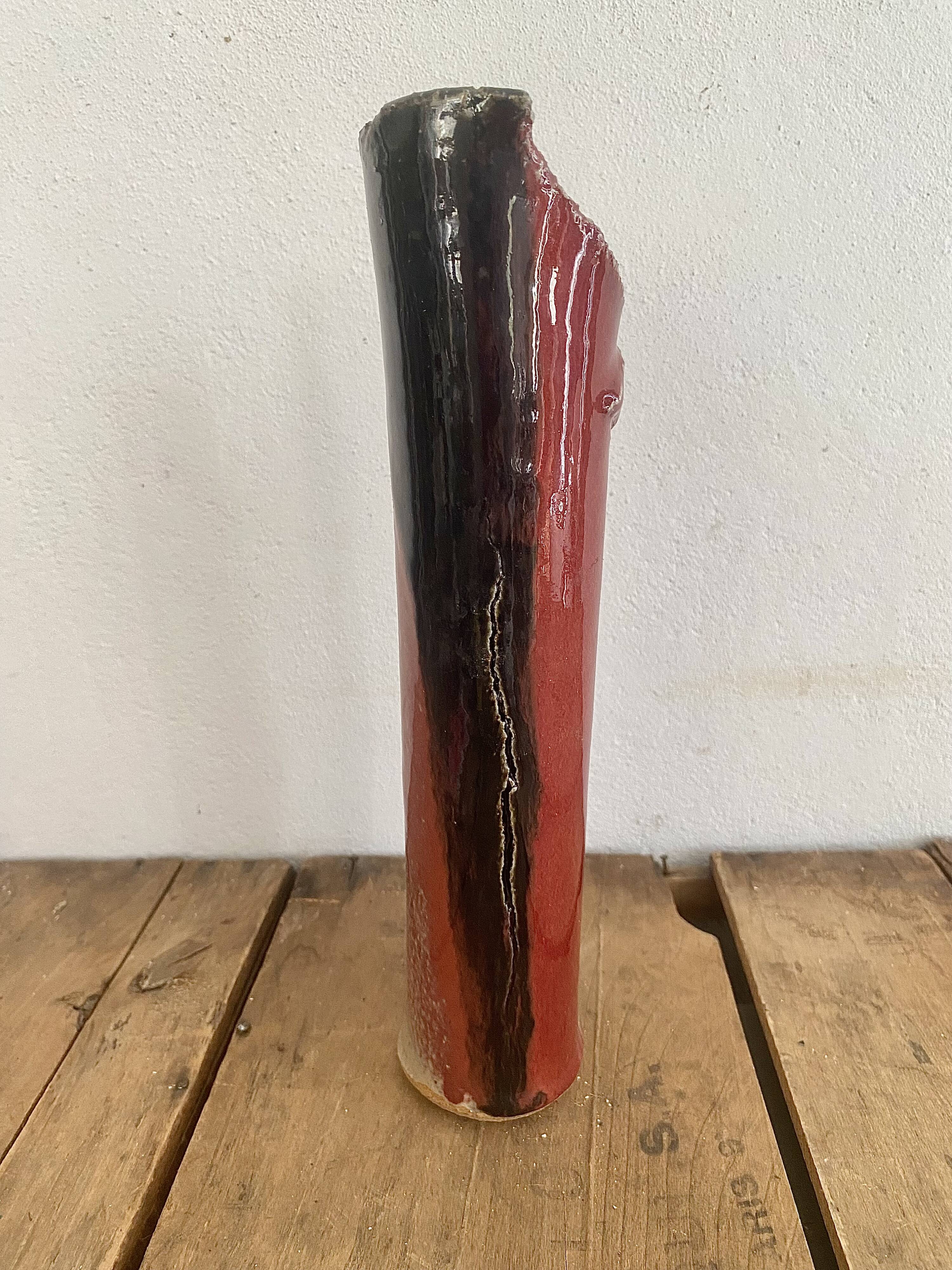 Vase grès vernissé années 80
