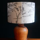 Round lampshade canvas of Jouy black and white