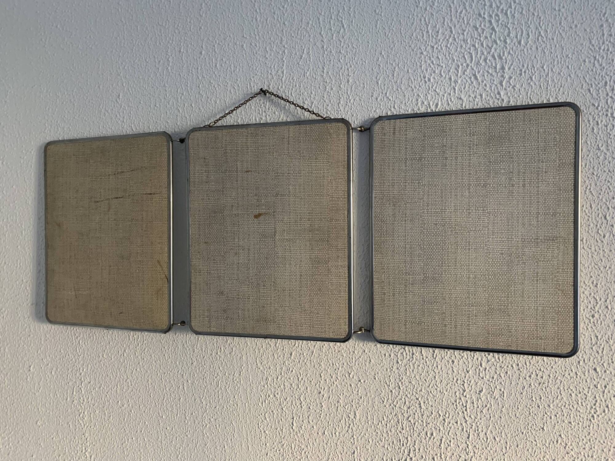 Vintage mirror 1960 triptych barber Arpin hairdresser - 34 x 88 cm