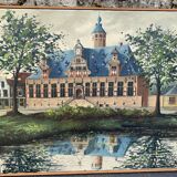 Tableau monument architecture pays bas signé par Willem Heytman vintage