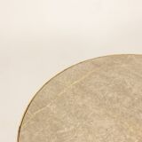 Golden metal side table with a grey marble top, 20th century.