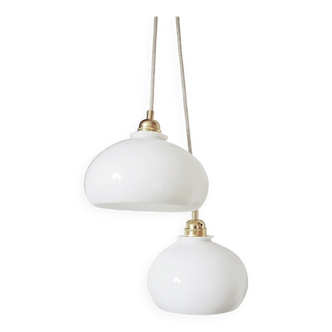 Duo suspension en opaline