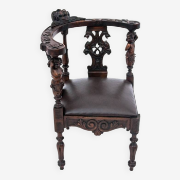 Antique corner armchair, Western Europe, circa 1900.