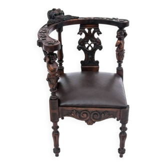 Antique corner armchair, Western Europe, circa 1900.