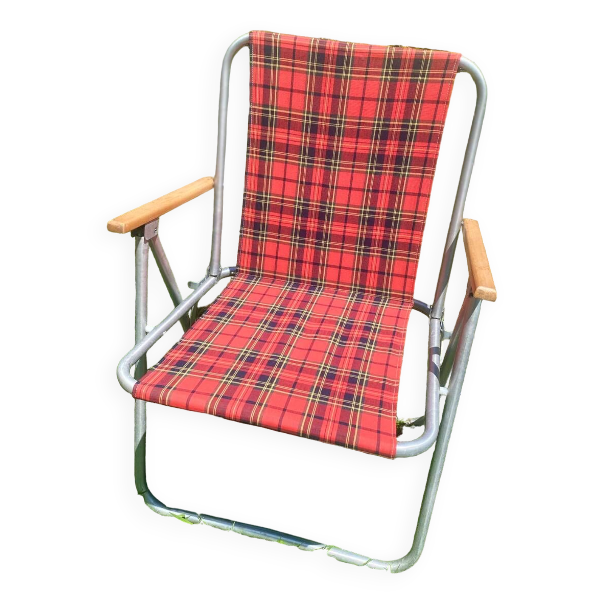 Checkered camping chair