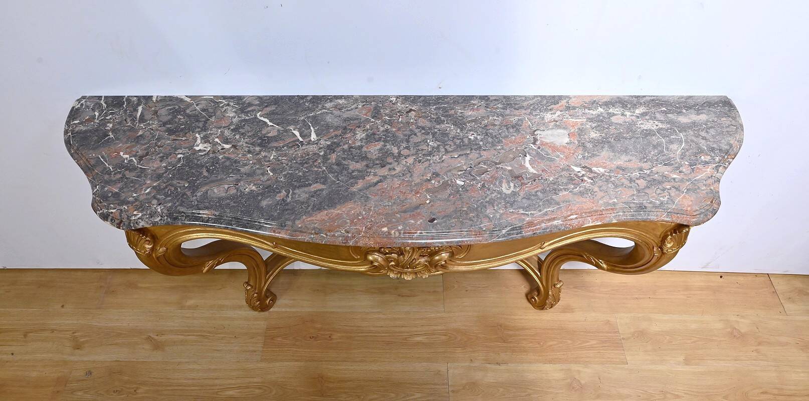 Important Wall Console in Gilded Wood, Louis XV style – Early 20th century
